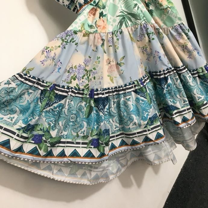 Платье с принтом листьев лотоса фото 3