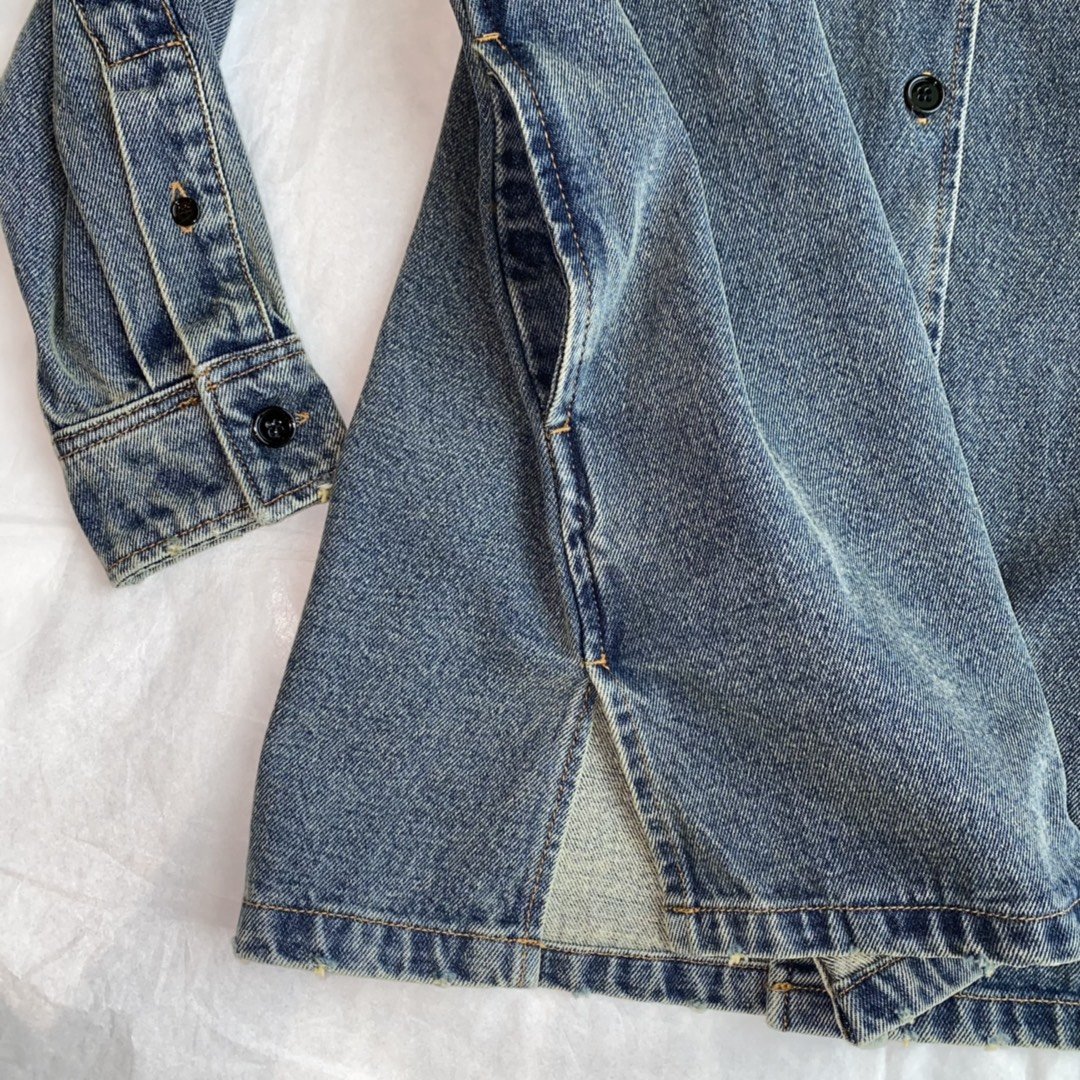 Довга джинсова куртка-сорочка фото 8