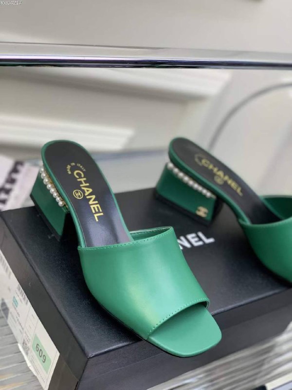 Sandals on secondary heel, green фото 7
