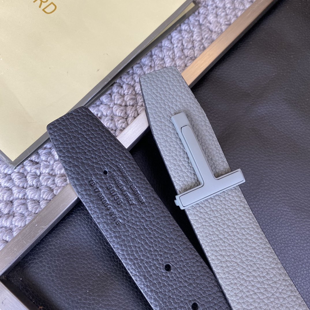 Male belt bilateral leather 4 cm фото 2