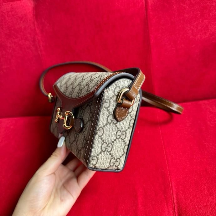 A bag women's Gucci Horsebit 1955 GG 18 cm фото 5
