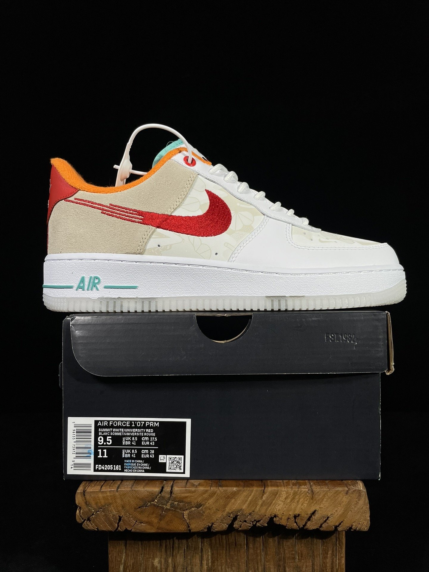 Кросівки Air Force 1 Low 07 PRM Just Do It White Red Teal FD4205-161 фото 9