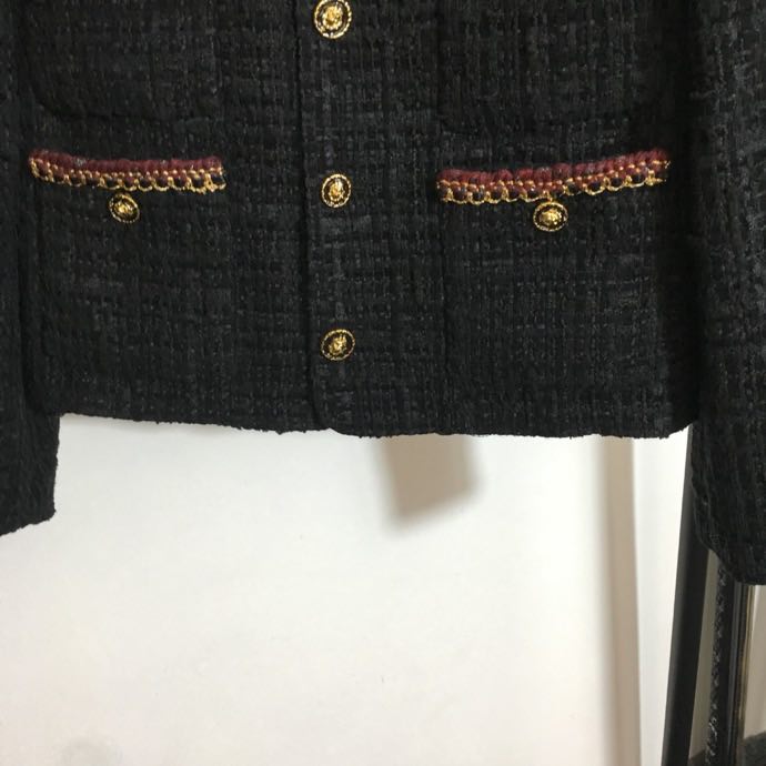 Твидовый пиджак черный фото 3