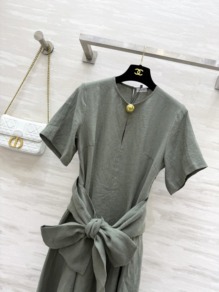 Linseed dress in French style from short sleeves фото 3