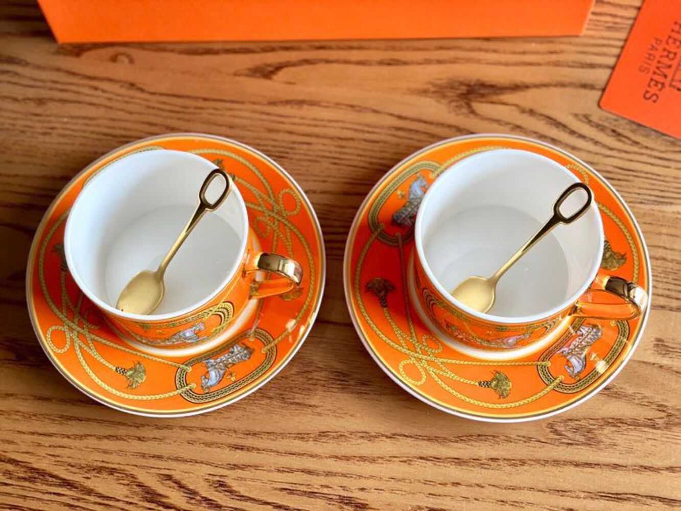 Set tea steam (2 cups from saucers, 2 spoons) фото 5