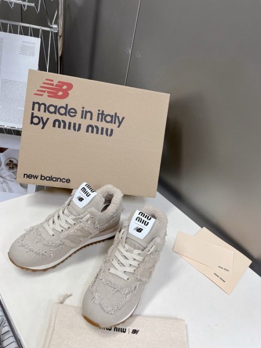 Кроссовки женские на меху Miu Miu х New Balance 574 фото 6