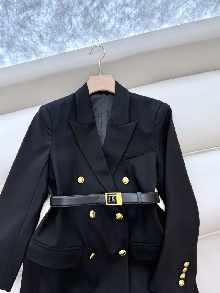 Двубортный пиджак с длинными рукавами фото 5