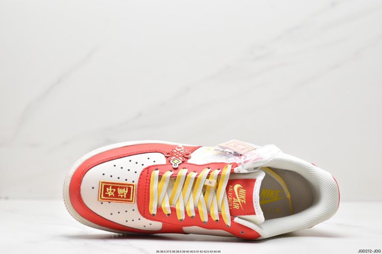 Кросівки Air Force 1 07 Low Beige Red Gold White CW1888-601 фото 2