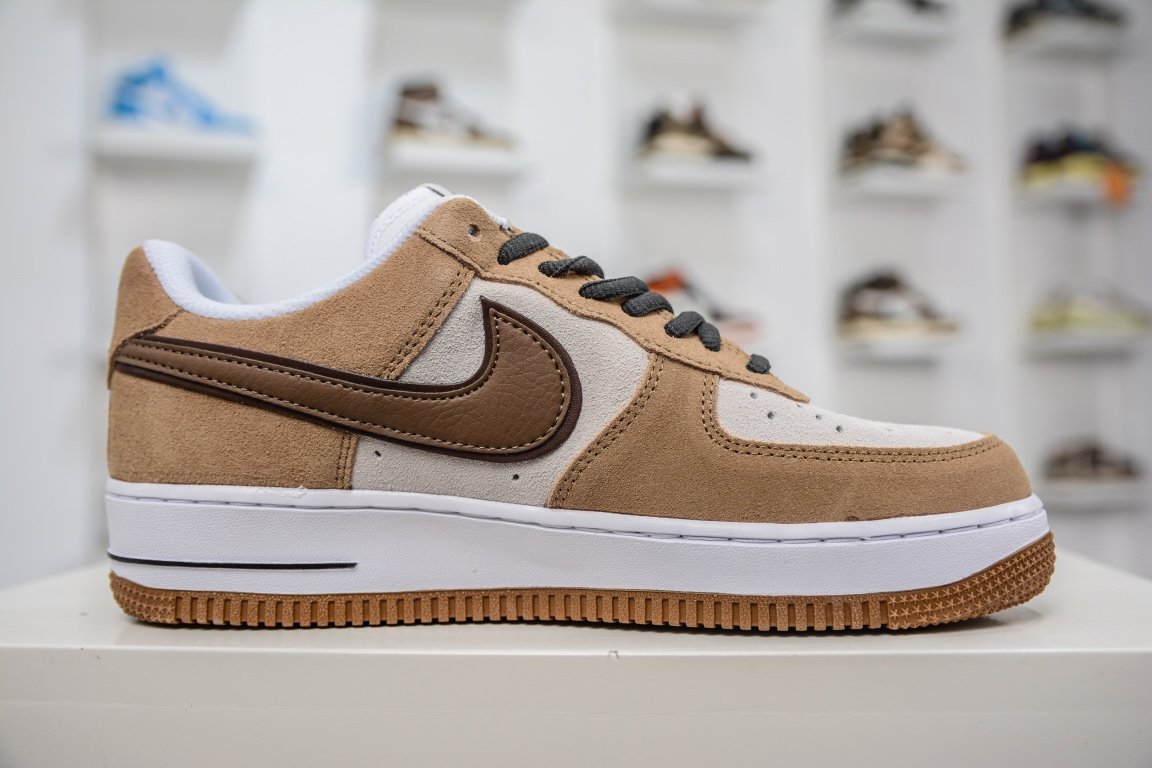 Кроссовки Air Force 1 07 Low WB Coffee Brown Black White HH9636-326 фото 3