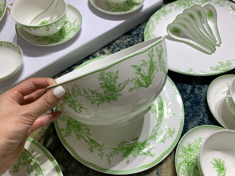Set crockery of костаного porcelain series Dior Lily of the Valley, 41 subject фото 6