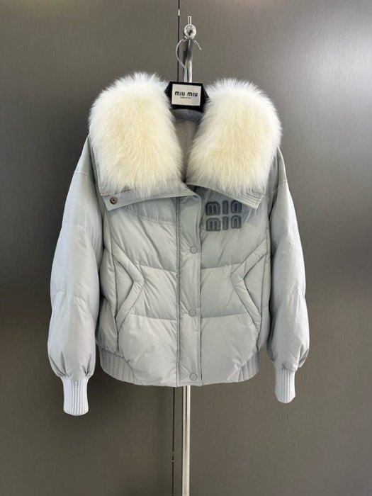 Down jacket from fox fur