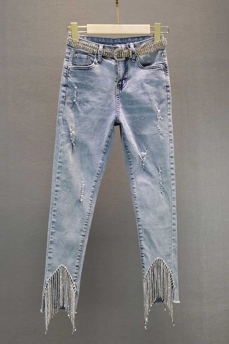 Эластичные узкие джинсы с высокой талией, весна лето фото 6
