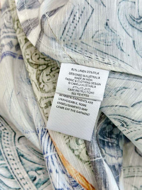 Плаття, Сукня-комбінація CAMILLA з шовку і льону з принтом фото 3