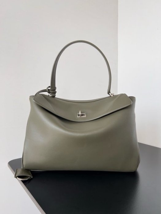 A bag leather Rodeo 35 cm from silver фурнитурой