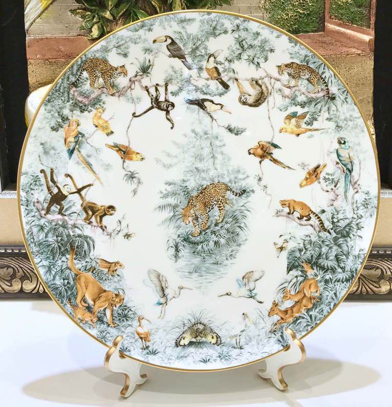 12-дюймовая dessert plate of bone porcelain, Jungle series