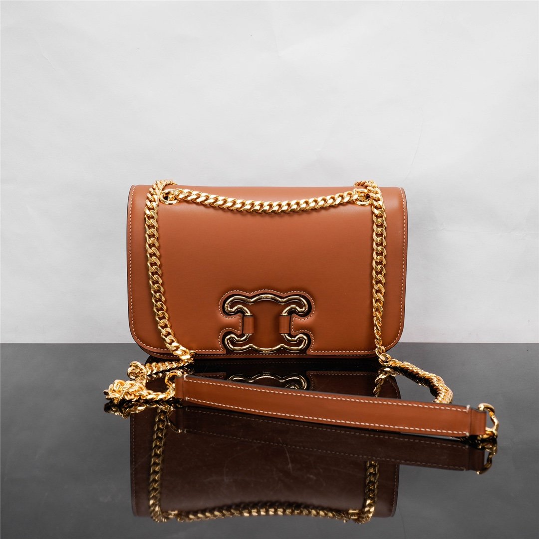 A bag TRIOMPHE FRAME 23 cm, natural leather