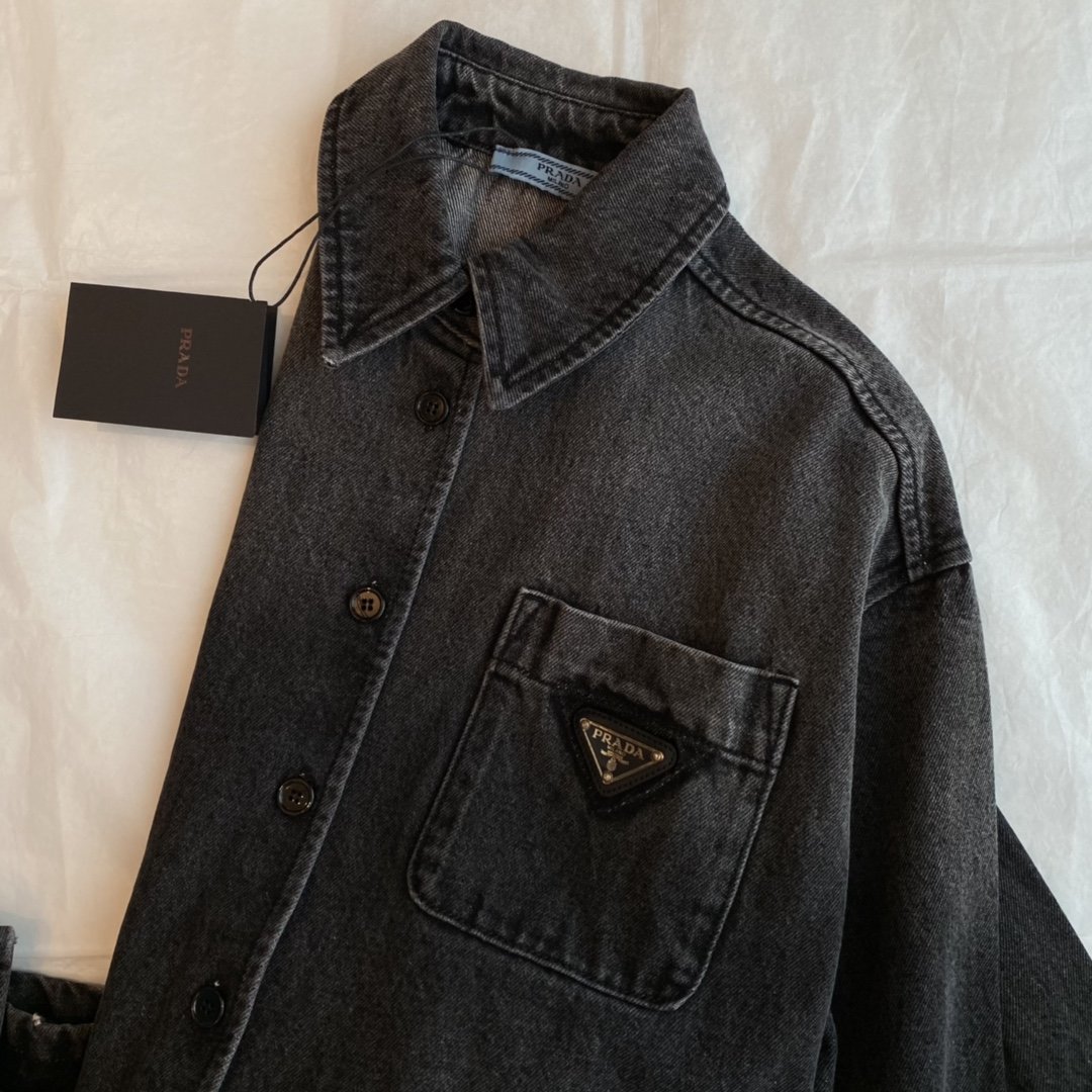 Довга джинсова куртка-сорочка фото 6