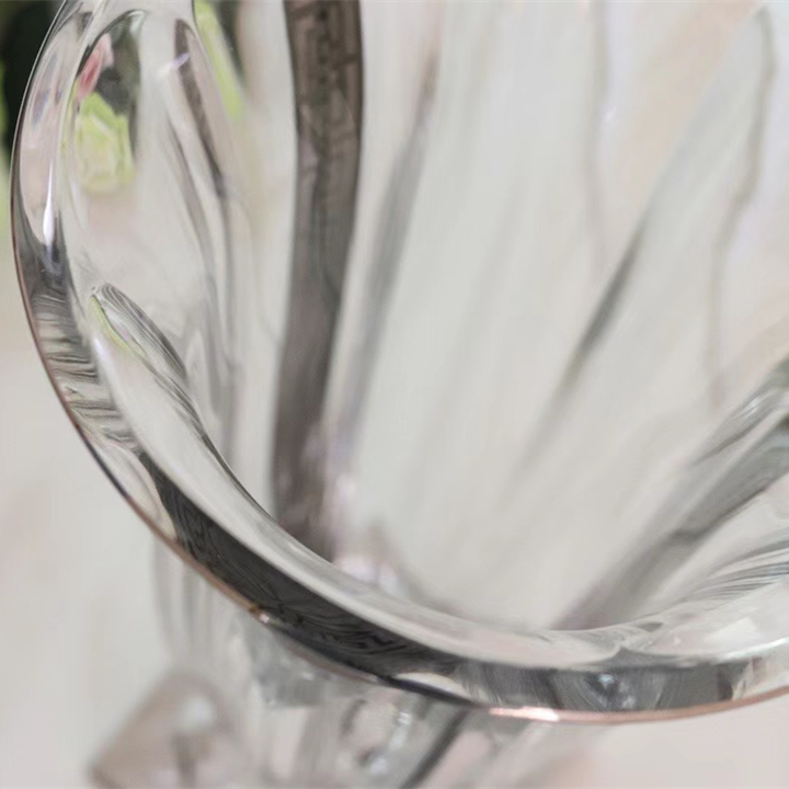 Хрустальная ваза, тисненая лазерная гравировка, позолота 24K, высота 34 см фото 3