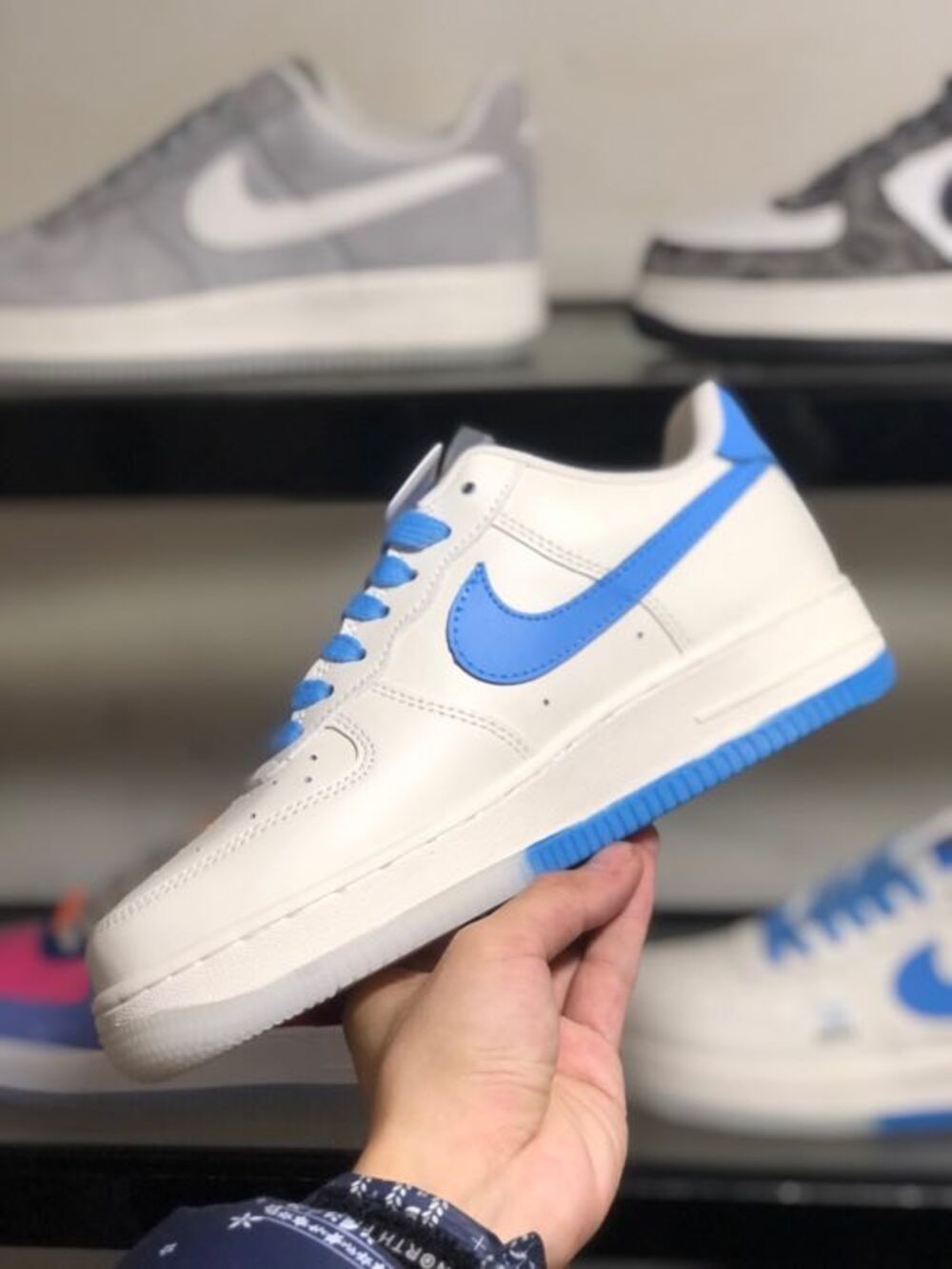 Кроссовки  Air Force 1 07 Low Blue White Limited фото 3