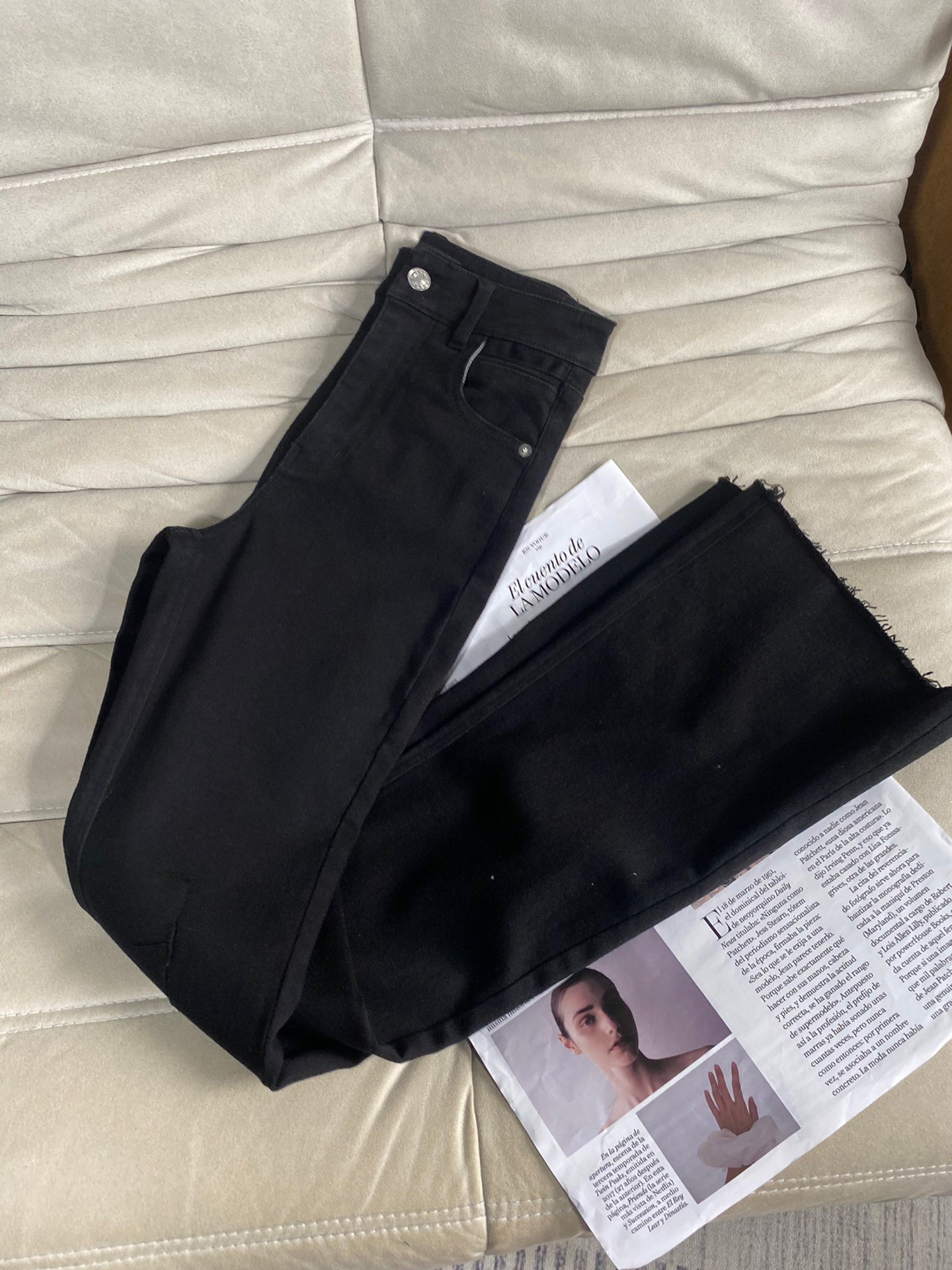 Облягаючі еластичні універсальні вузькі джинси фото 6