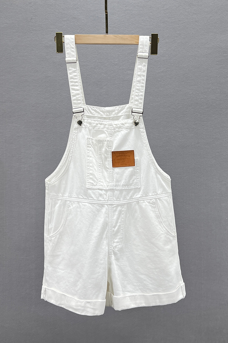 Short female jean overalls, free, from high waist фото 6