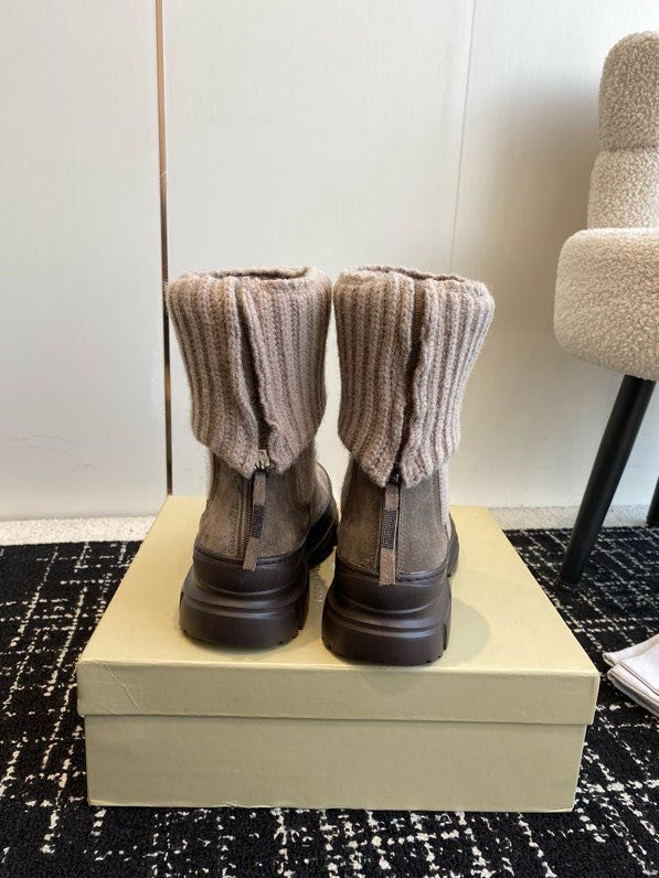 Кожаные женские зимние ботинки с шерстяным верхом фото 9