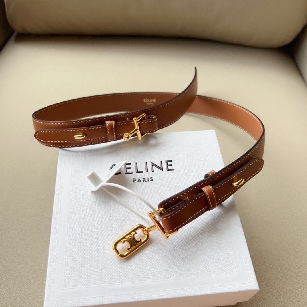 Female leather belt TRIOMHE 3 cm