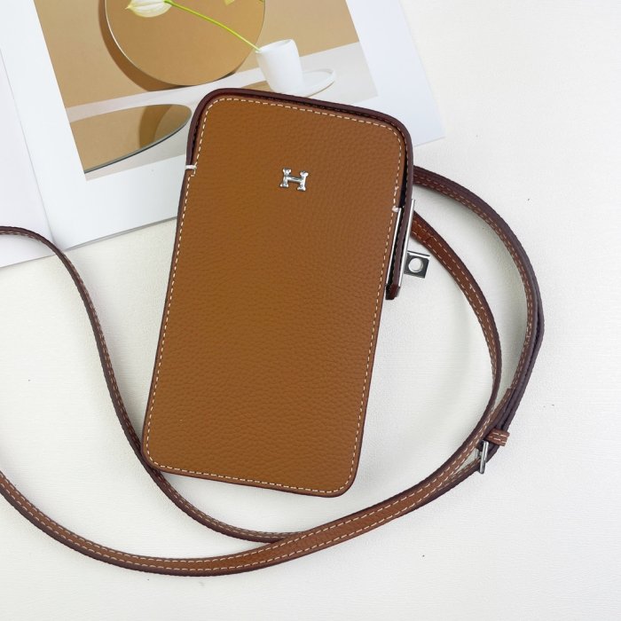 Кожаный чехол для телефона Hermes Hac a Box 17x10 см фото 3