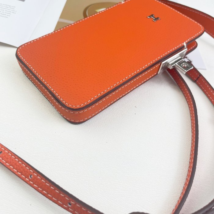 Кожаный чехол для телефона Hermes Hac a Box 17x10 см фото 6