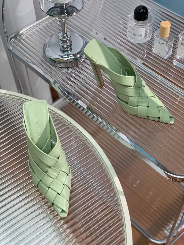 Босоножки на высоком каблуке (10 см) зеленые фото 6