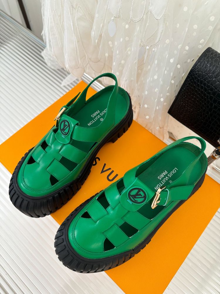 Sandals on platform 5 cm green фото 5