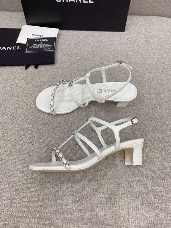 Sandals on massive heel women's, white фото 4