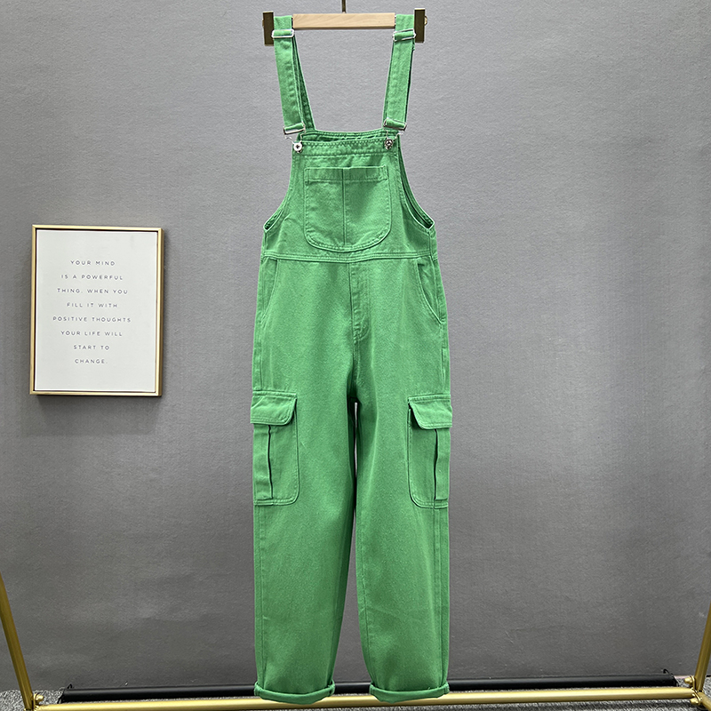 Female jean overalls, free, from high waist