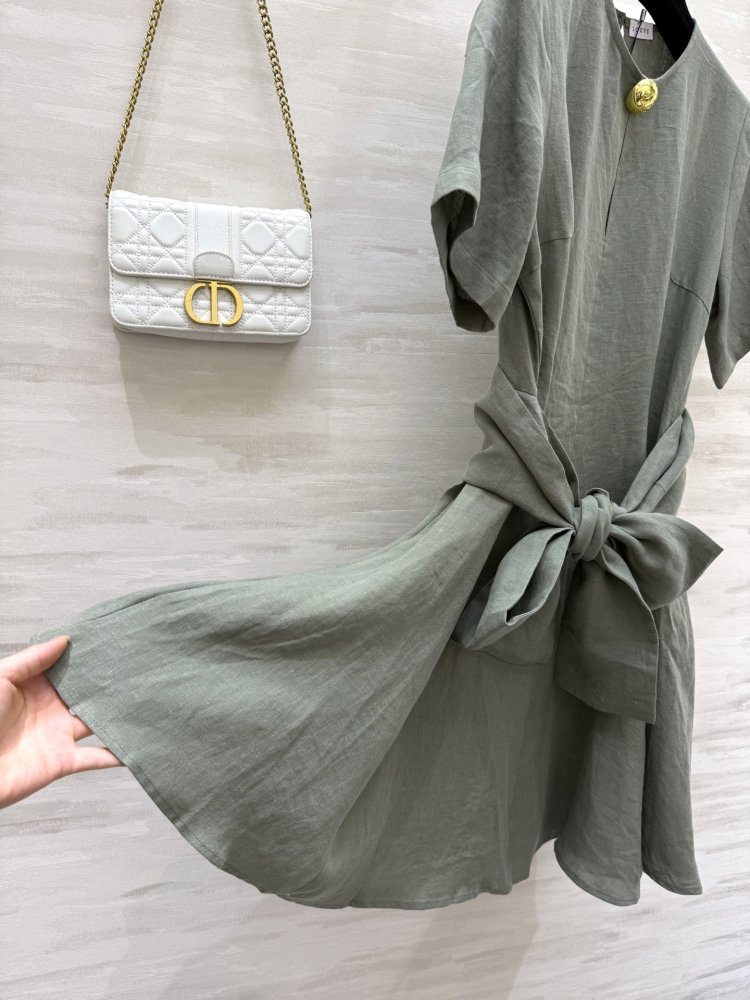 Linseed dress in French style from short sleeves фото 9