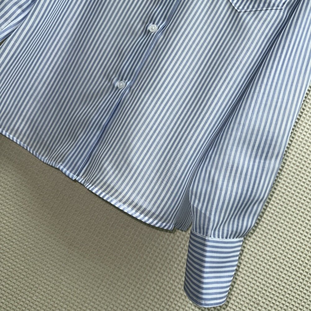 Striped blue shirt of Organza фото 7