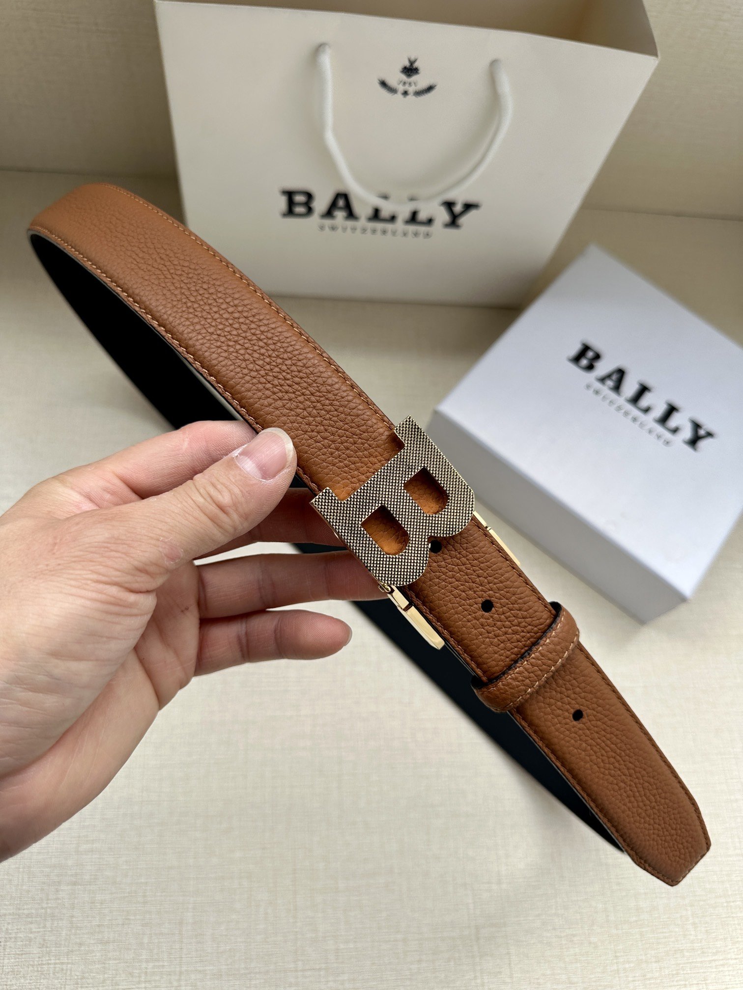 Belt leather male 3.8 cm