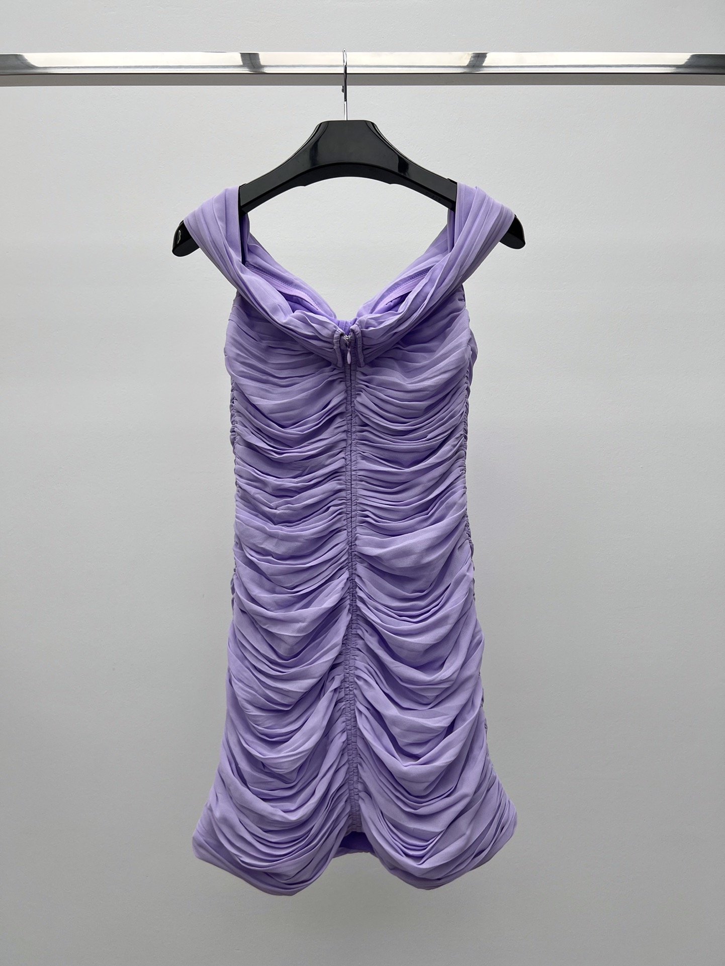 Платье мини фиолетовое (шелк 100%) фото 6
