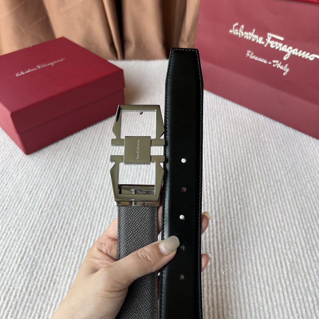 Leather belt 3.5 cm