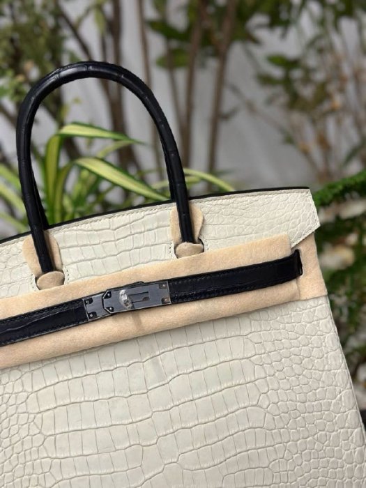 Сумка Birkin 30 in Silver из кожи крокодила фото 2