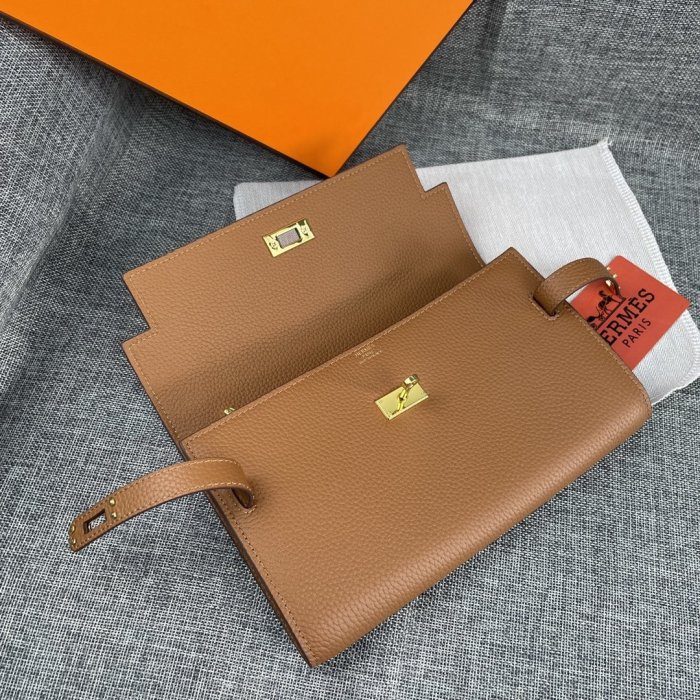 Клатч HERMES Kelly кожаный 24 см фото 5