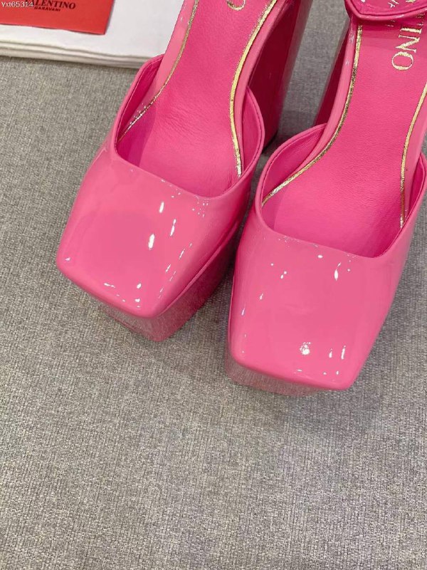 Туфлі жіночі на високому квадратному підборах рожеві фото 5