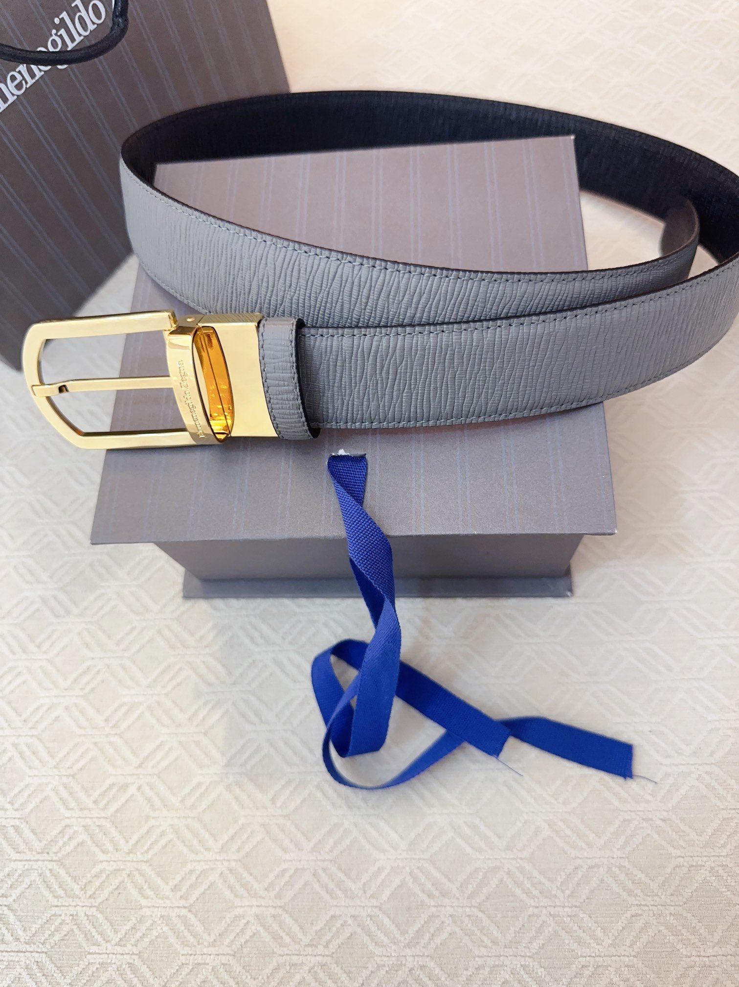 Male leather belt 3.5 cm фото 3