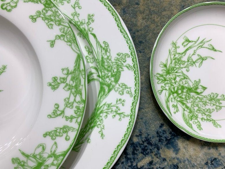 Set crockery of костаного porcelain series Dior Lily of the Valley, 41 subject фото 9