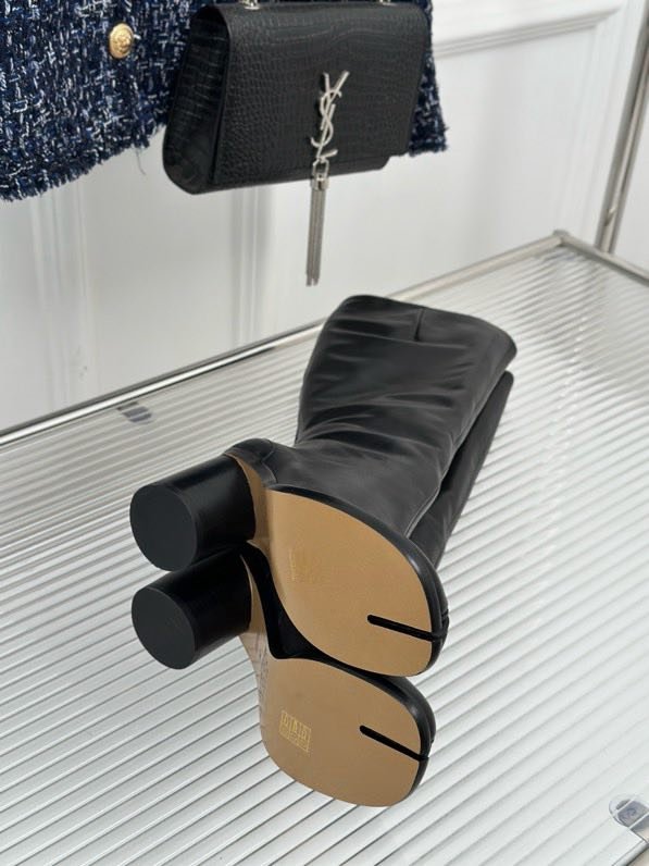 Сапоги женские кожаные с раздвоенным носком фото 9