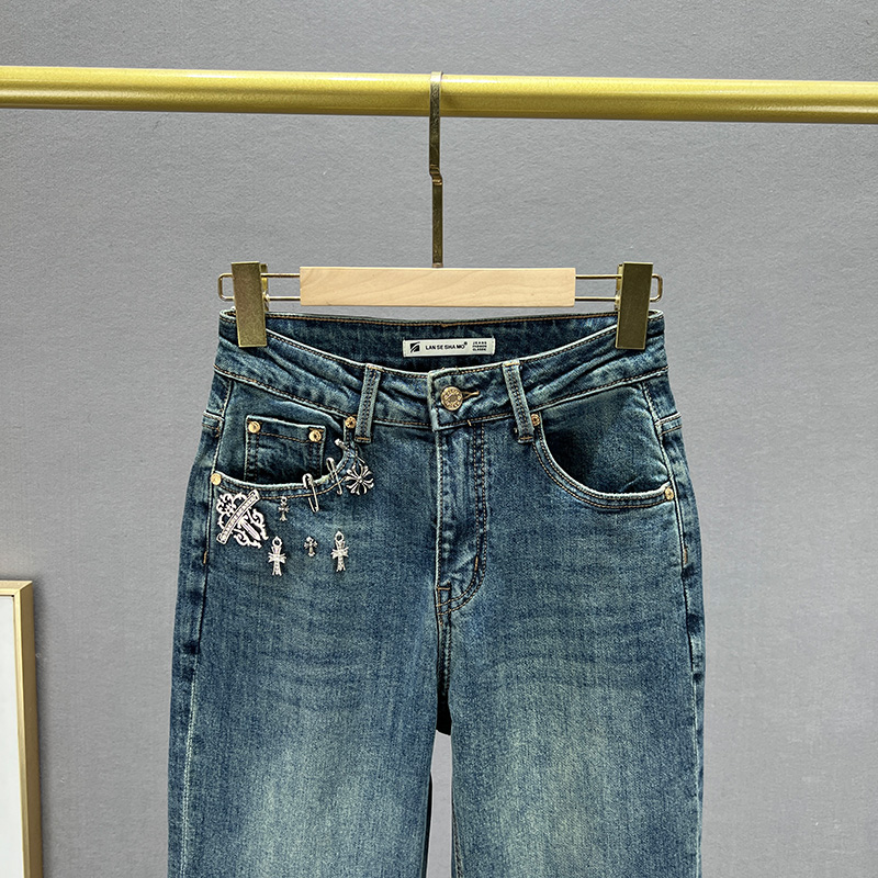 Женские модные широкие джинсы фото 2