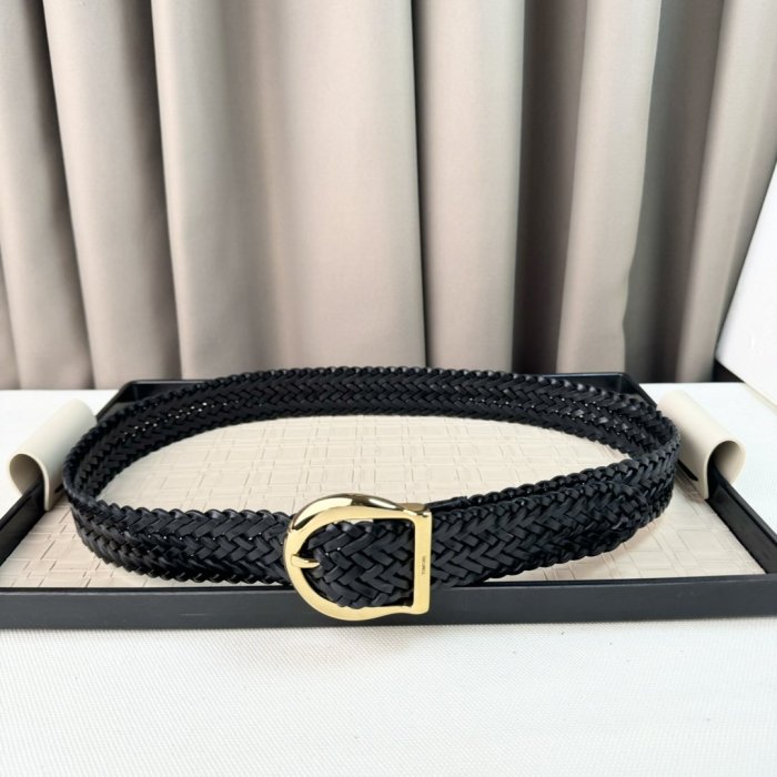 Belt leather female 2 cm