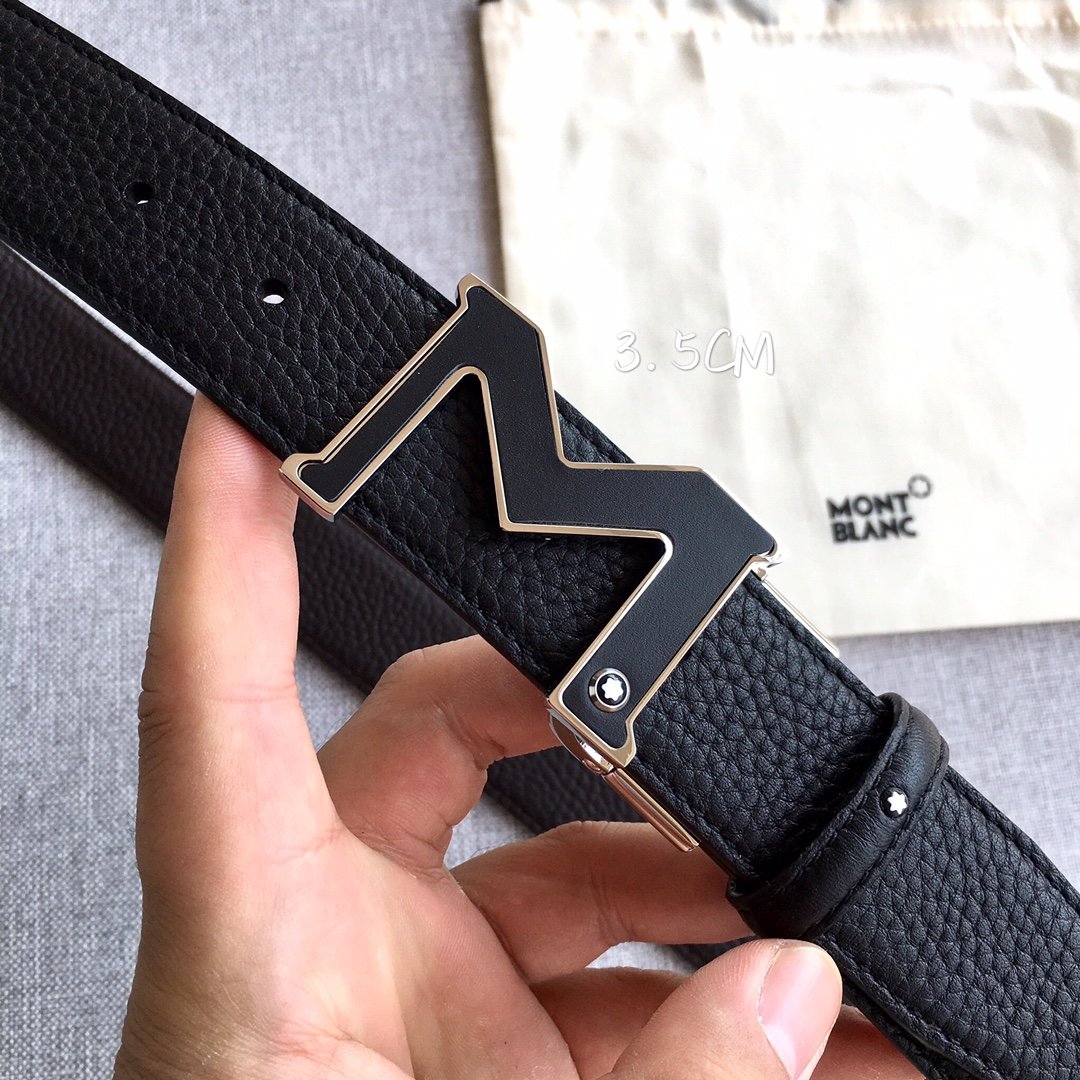 Male leather belt 3.5 cm