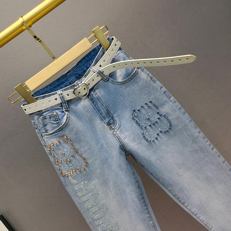 Women's jeans, Spring summer, fitting, from high waist фото 2