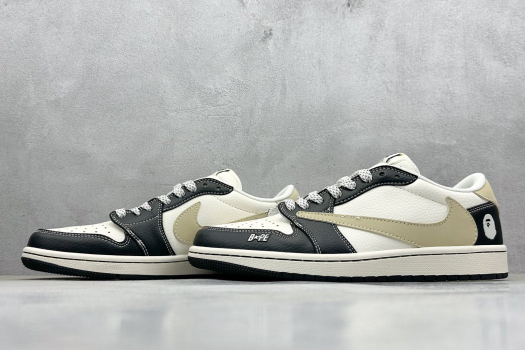 Кроссовки Travis Scott x Fragment Design x Air Jordan 1 Low OG SP AJ1 Bape фото 5