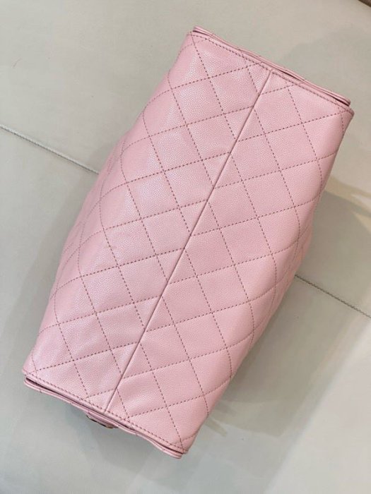 Сумка кожаная розовая Chanel 25C 40 см фото 2